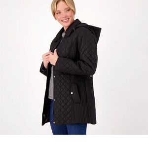 Isaac Mizrahi Quilted Coat with removable hood